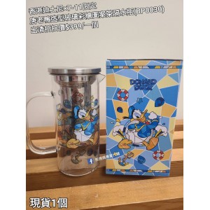 (出清) 香港迪士尼 x 7-11限定 唐老鴨 造型玻璃彩繪圖案茶隔水瓶 (BP0030)